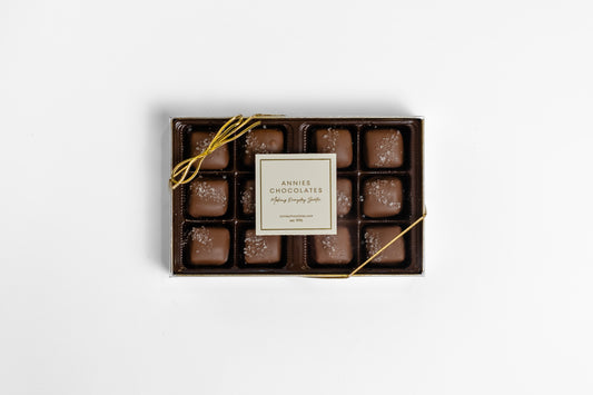 Milk Chocolate Sea Salt Caramels 12pc.